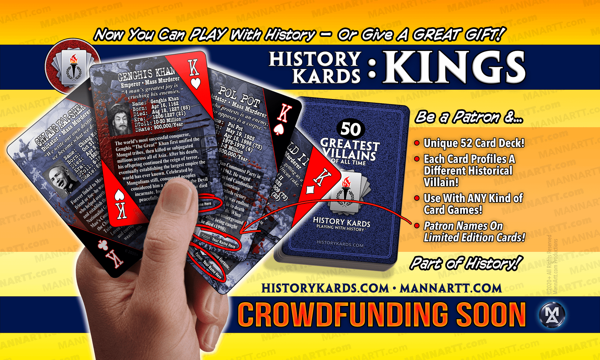History Kings - Aces - Greatest Villains Deck - Four of a Kind hand art