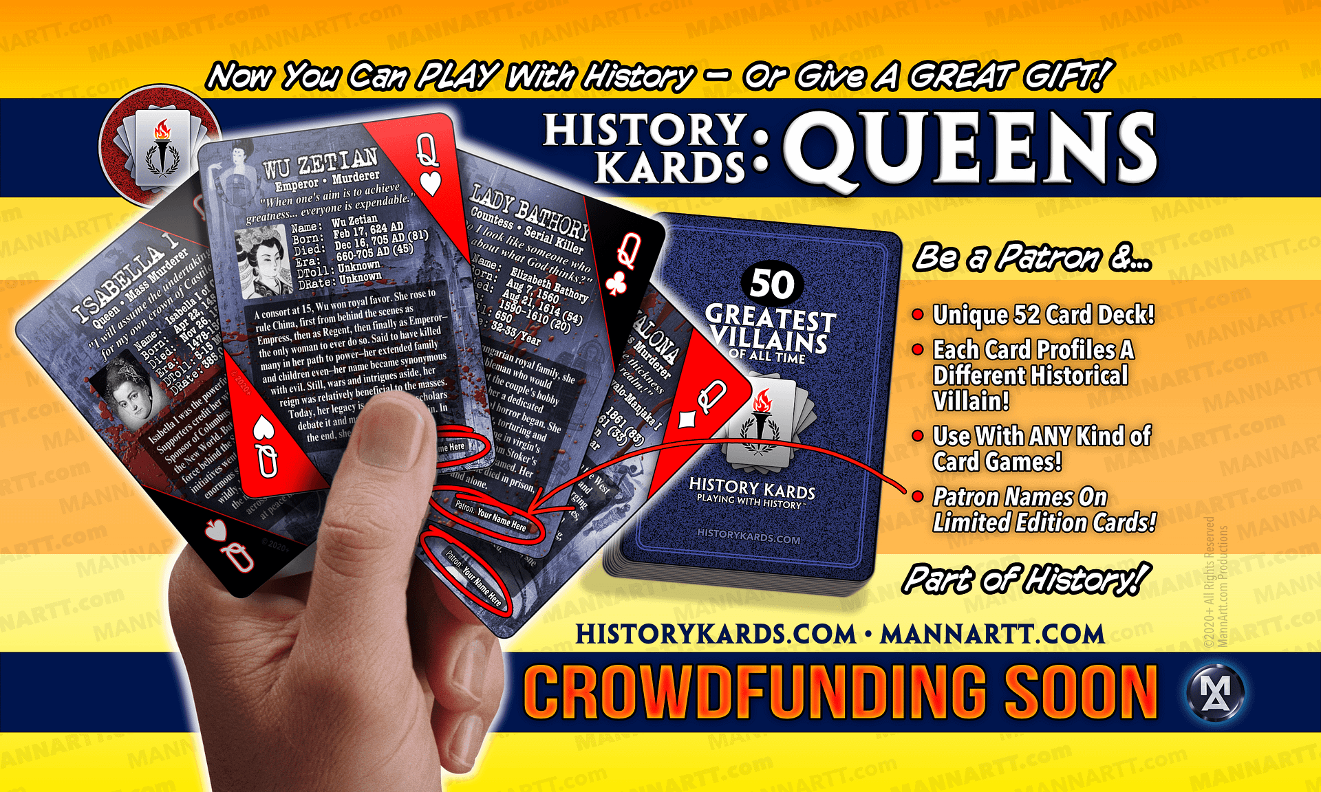 History Kards - Queens - Greatest Villains Deck - Four of a Kind hand art