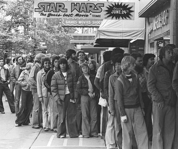 star wars premiere typical line may 1977